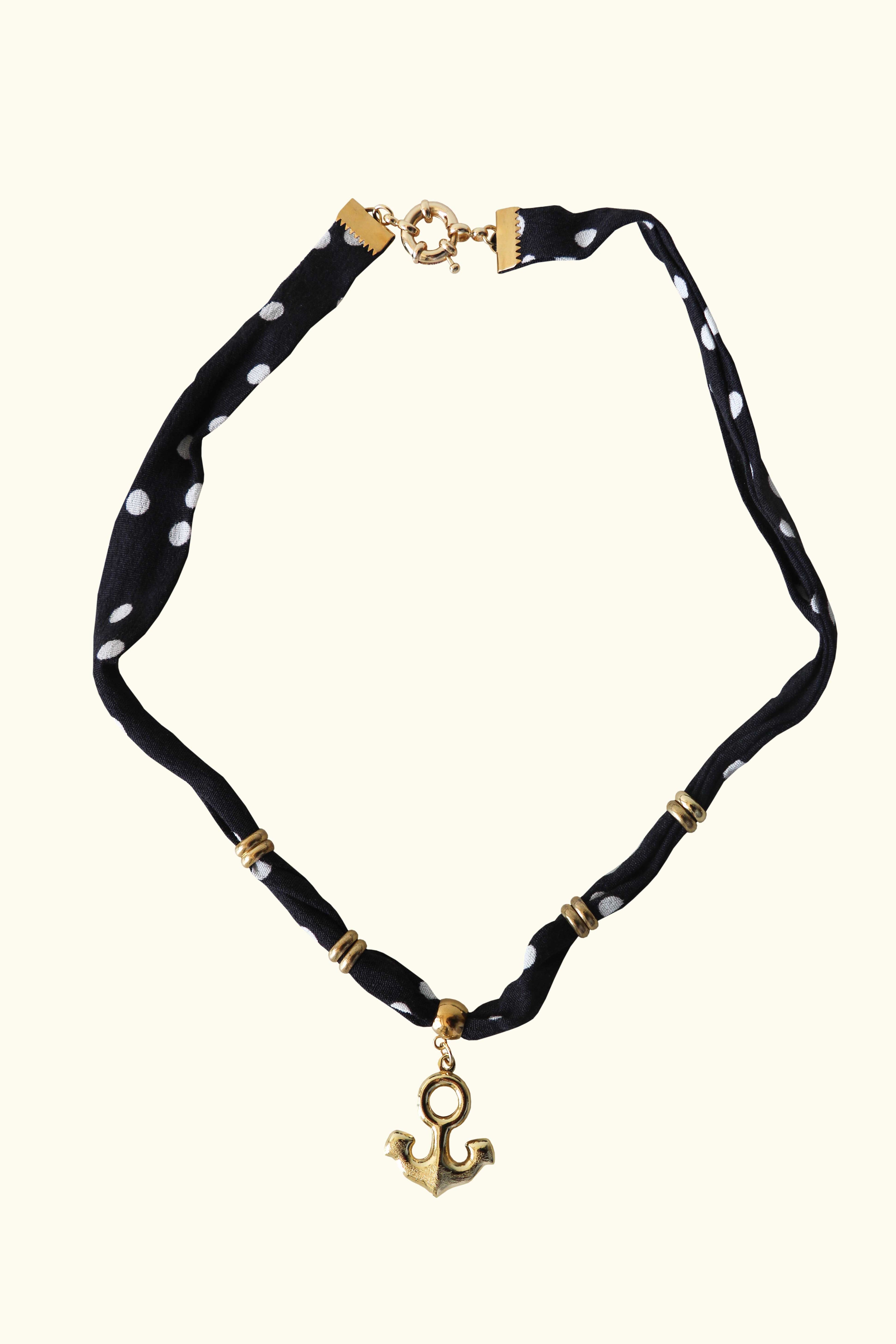 Loop Necklace Polka Anchor