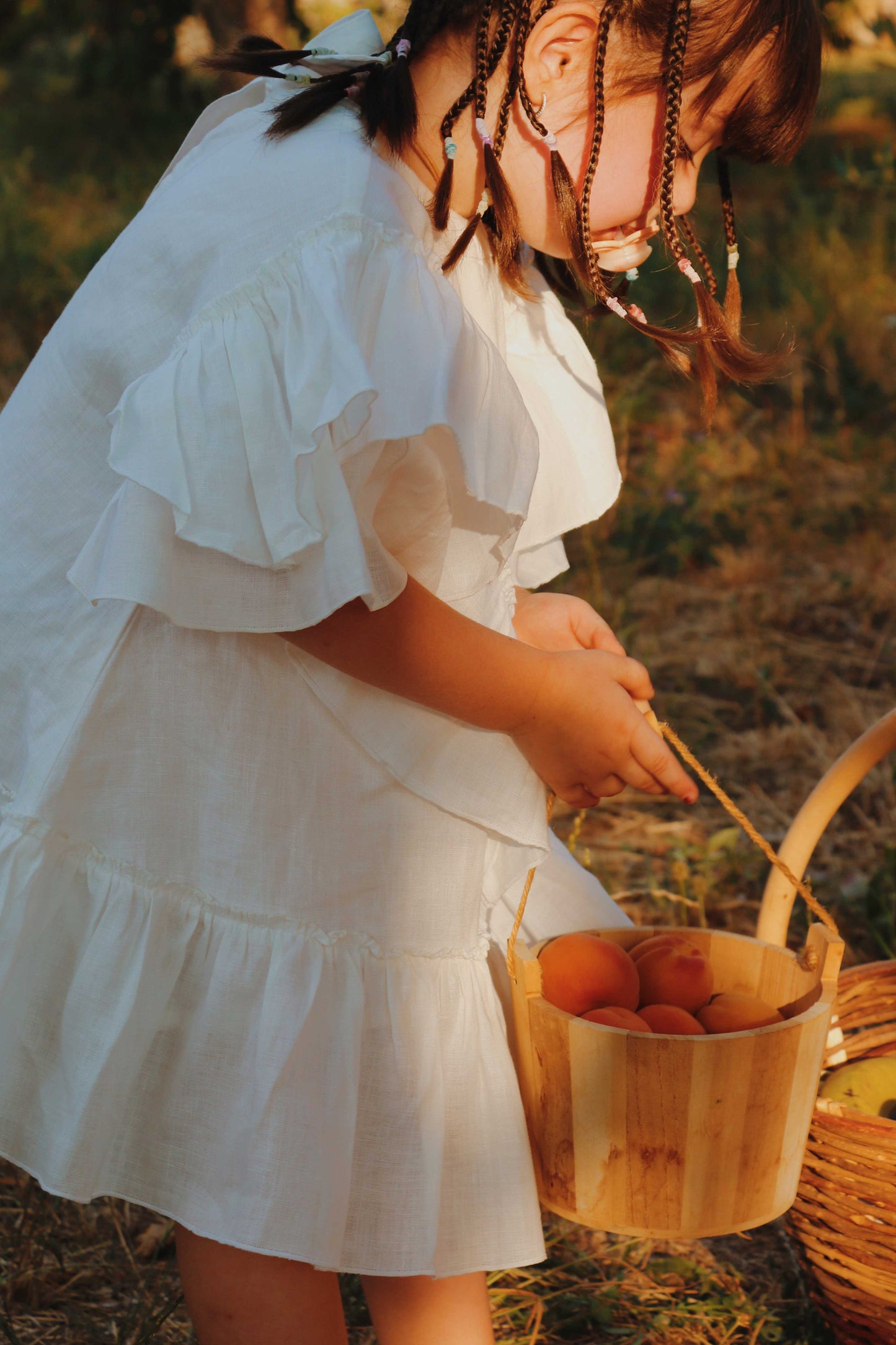 Kikai Mini White Organic Cotton-Hemp Dress