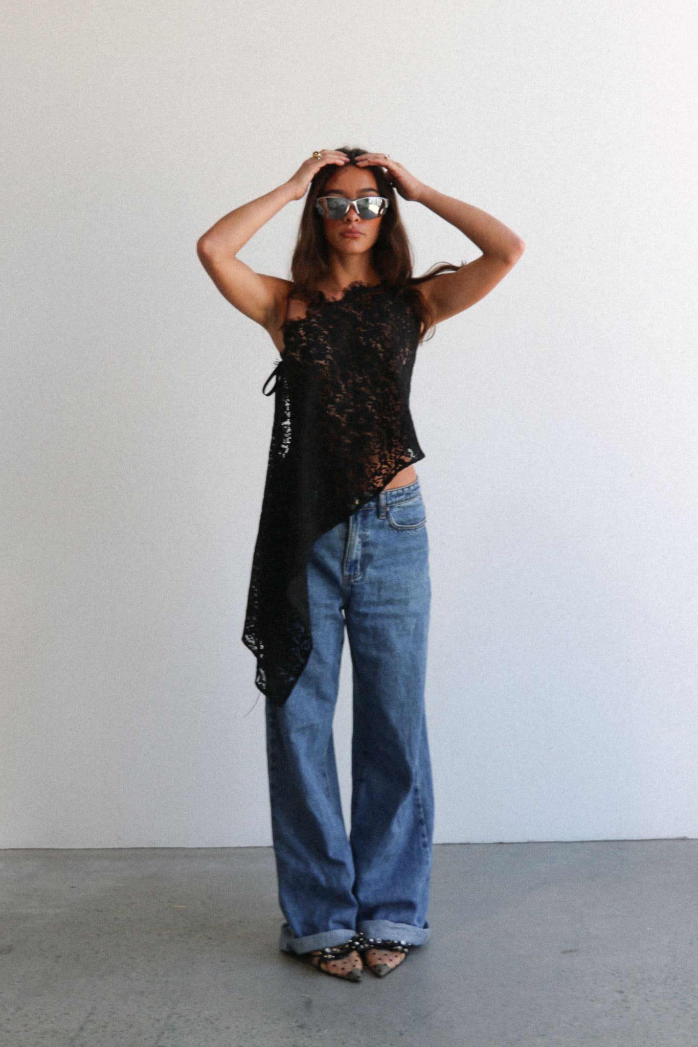 Stella Asymmetrical Lace Top