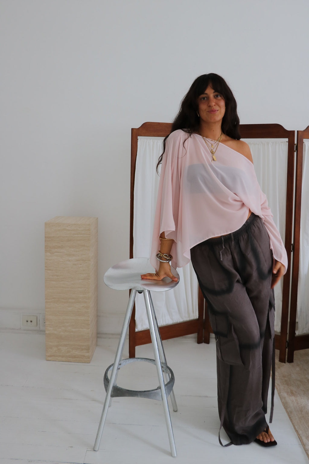 Aria Chiffon Top - Ballet Pink