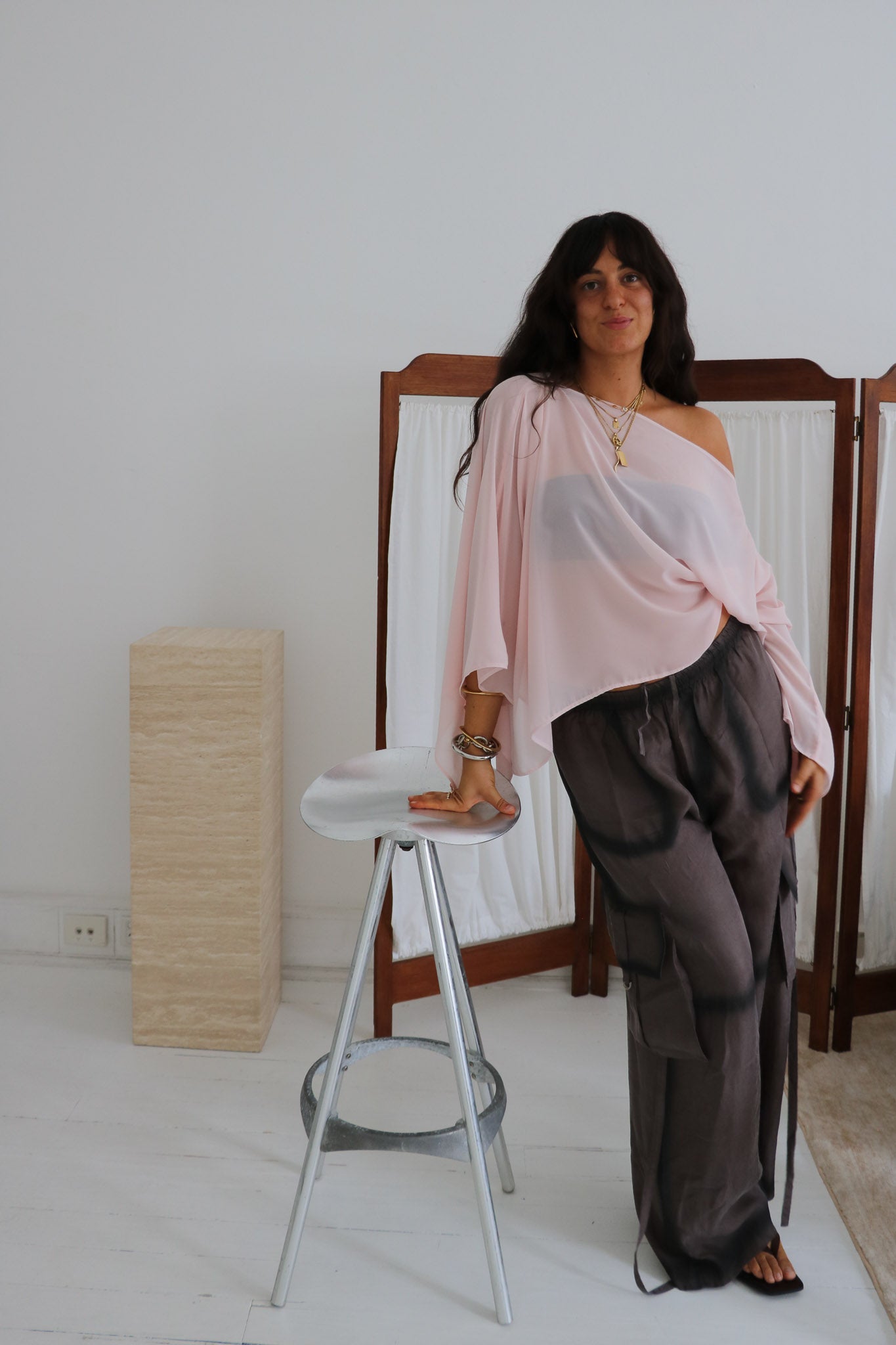 Aria Chiffon Top - Ballet Pink