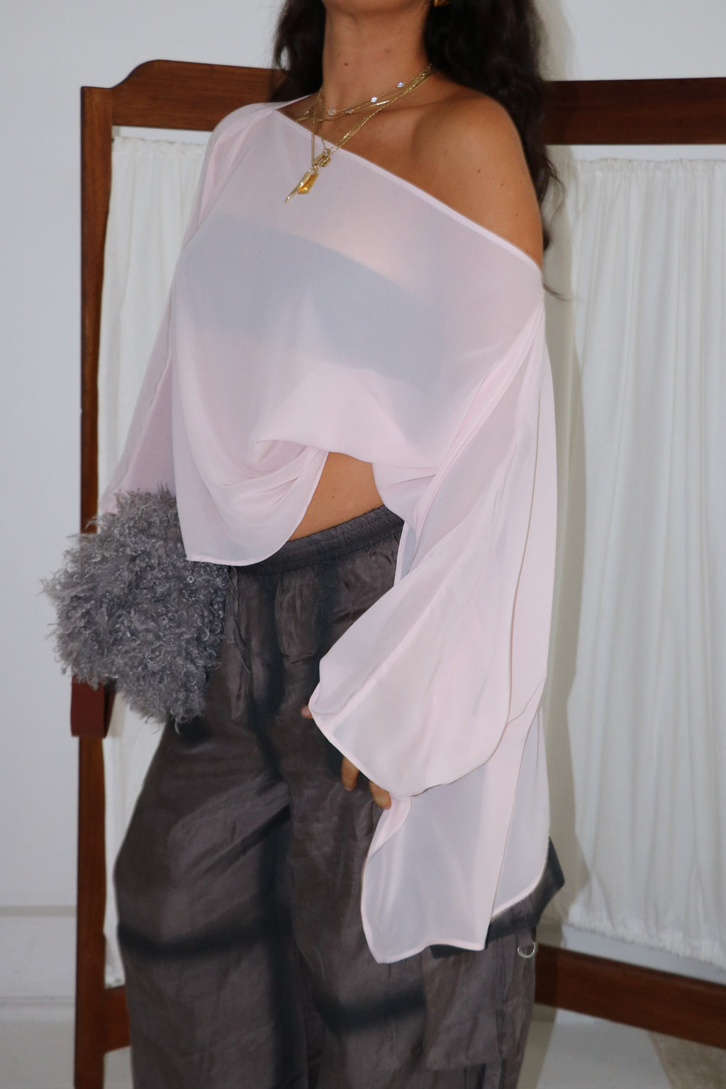 Aria Chiffon Top - Ballet Pink