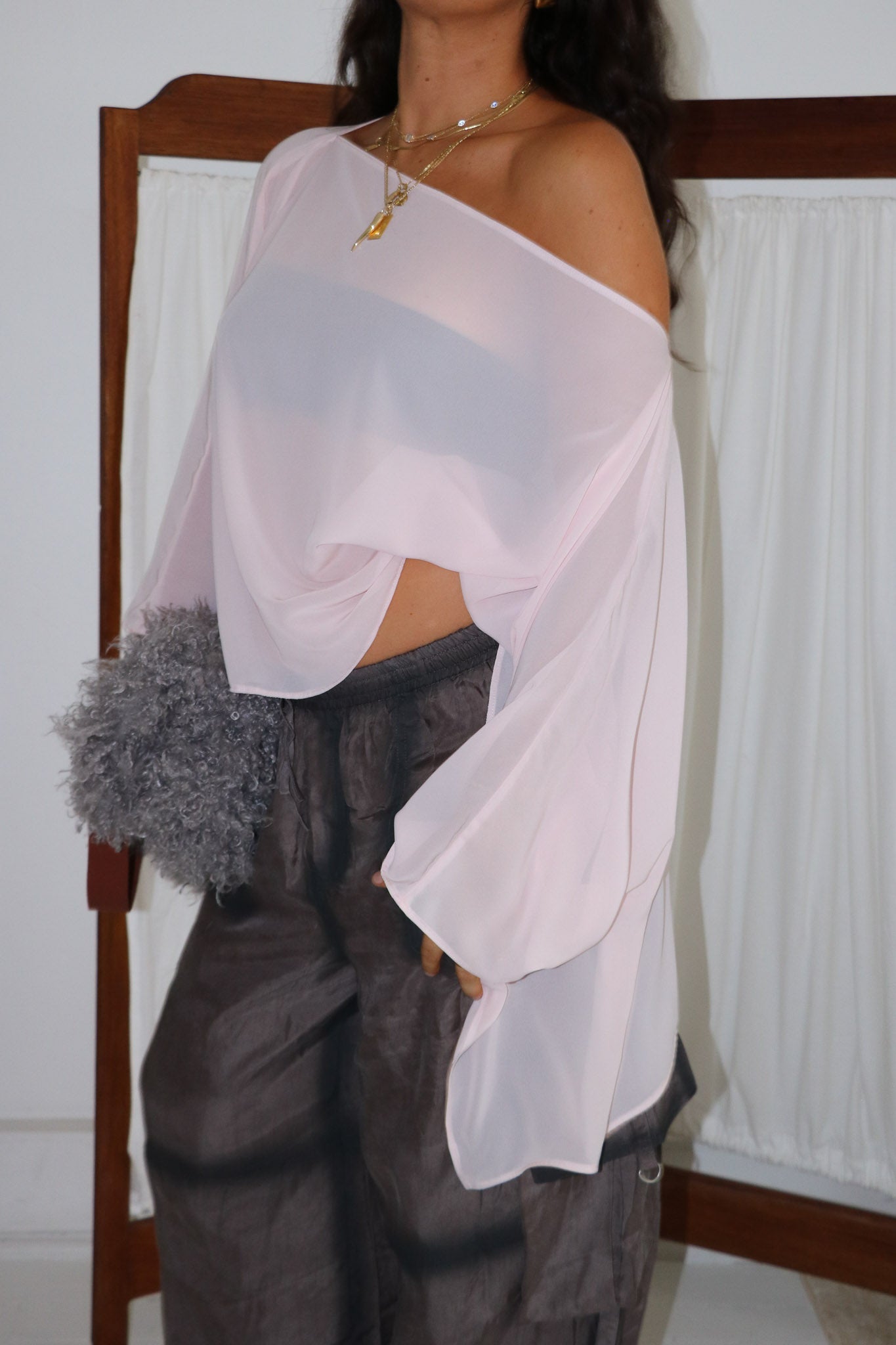 Aria Chiffon Top - Ballet Pink