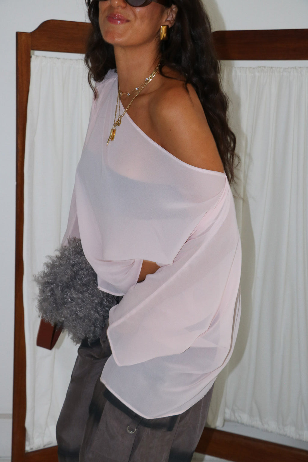 Aria Chiffon Top - Ballet Pink