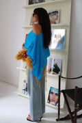 Aria Chiffon Top - Azure