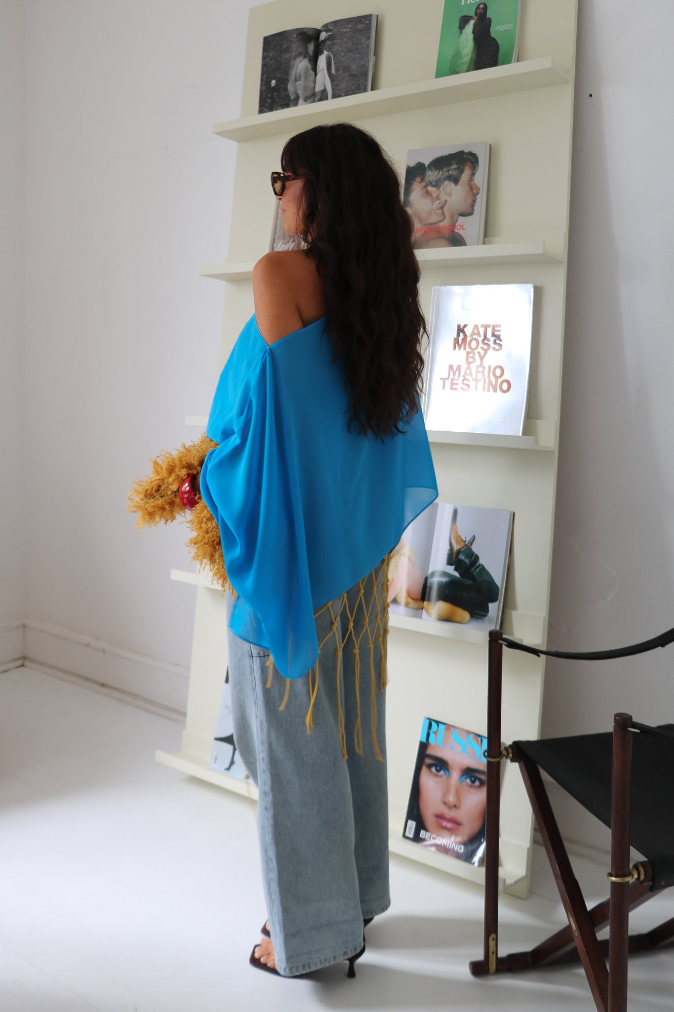 Aria Chiffon Top - Azure