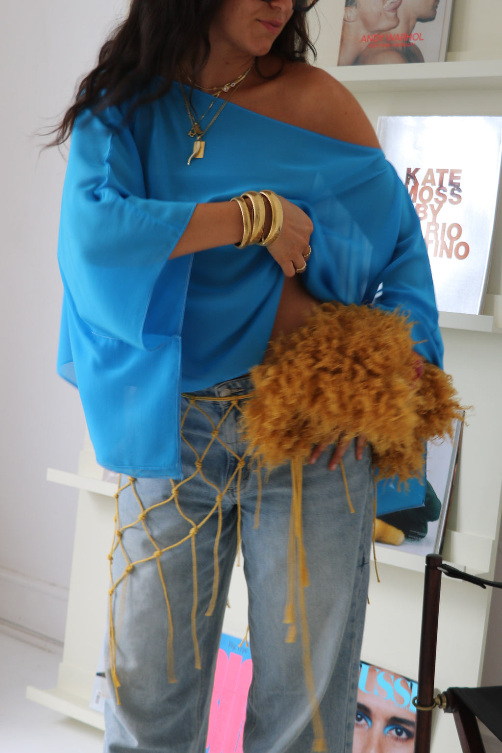 Aria Chiffon Top - Azure