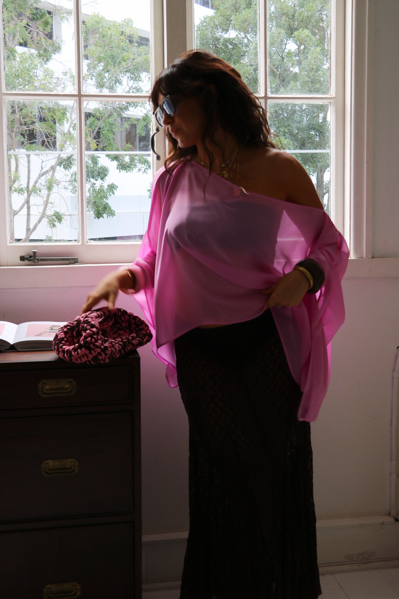 Aria Chiffon Top - Pink