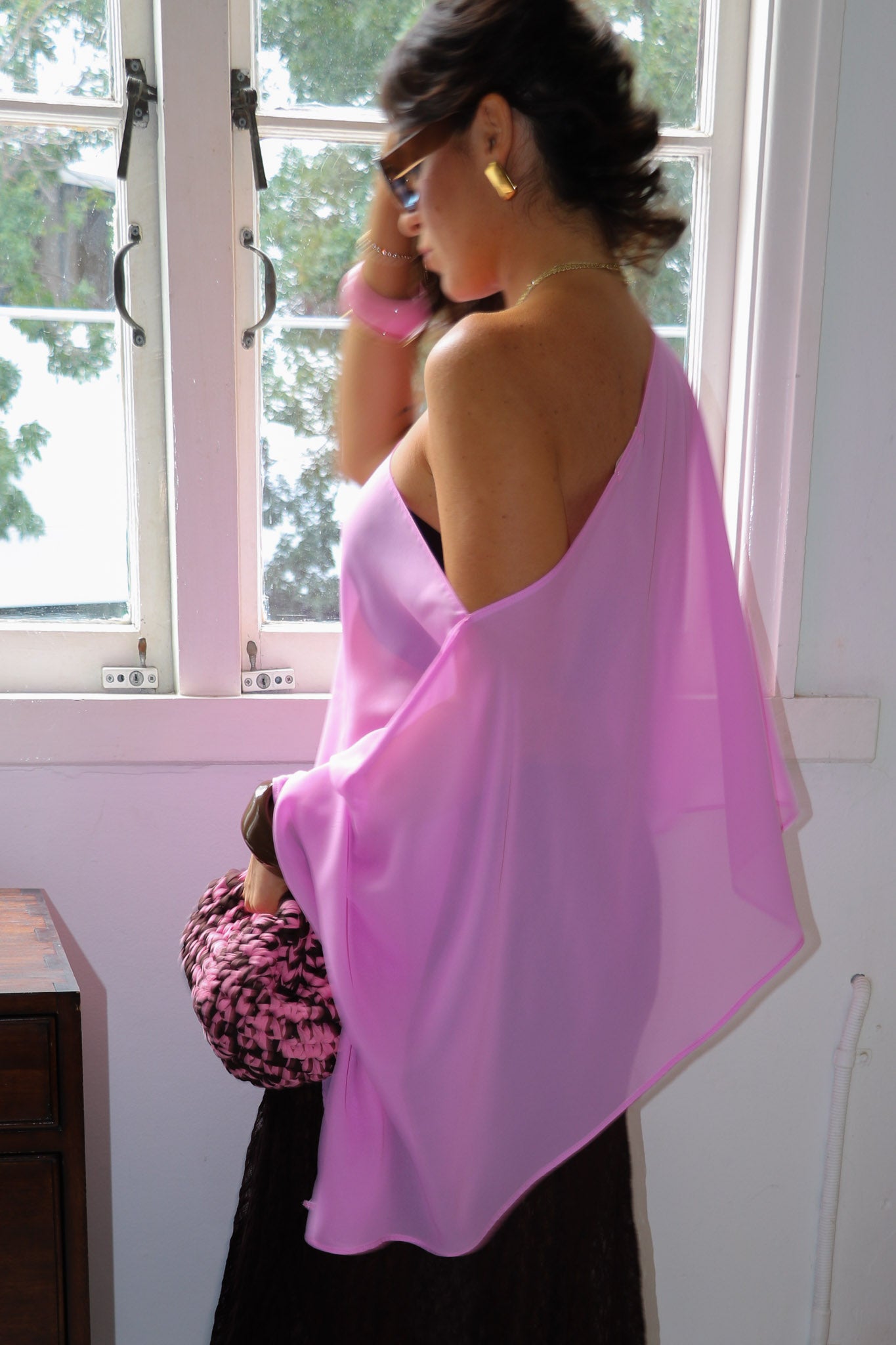 Aria Chiffon Top - Pink