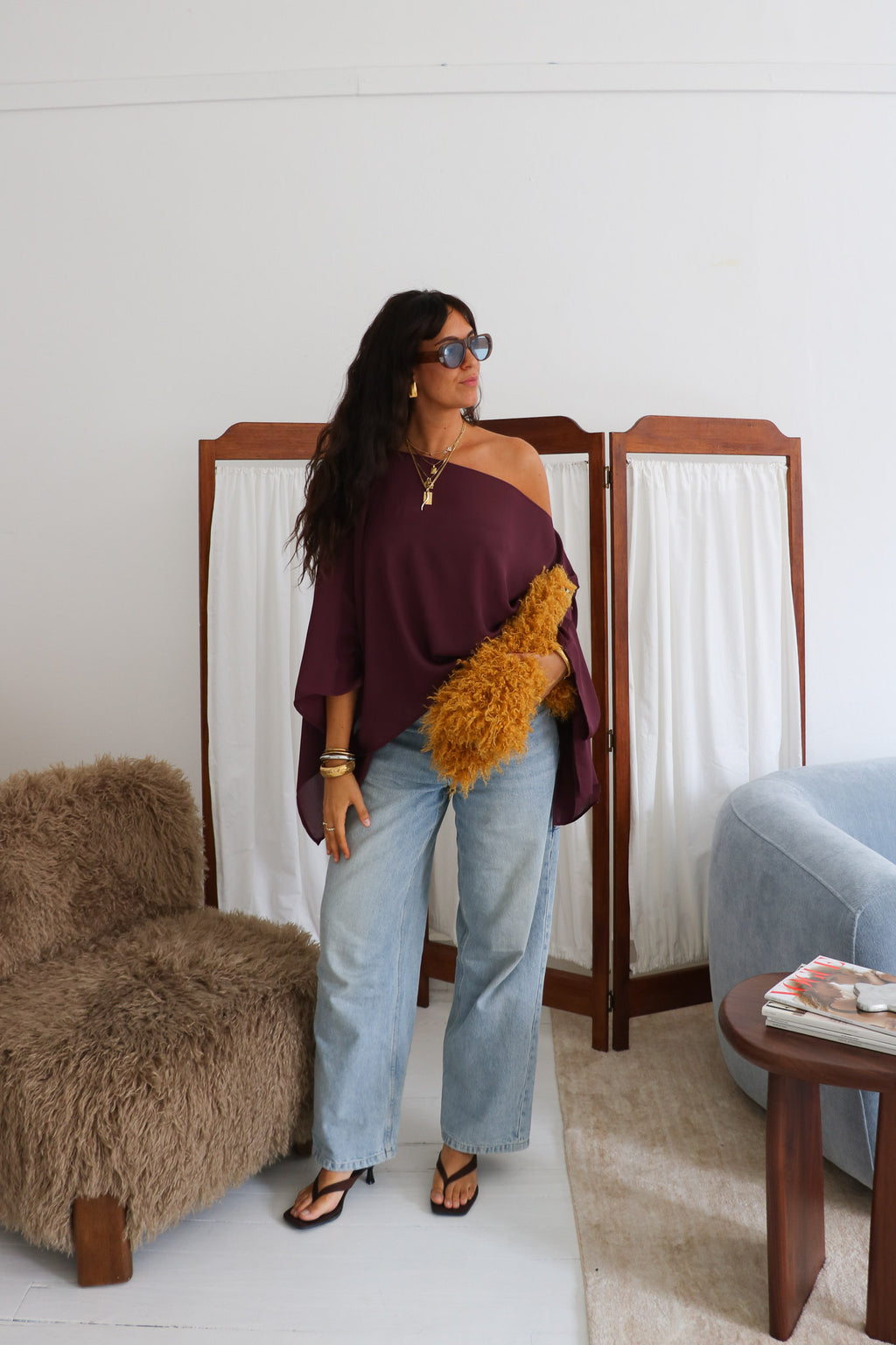 Aria Chiffon Top - Plum