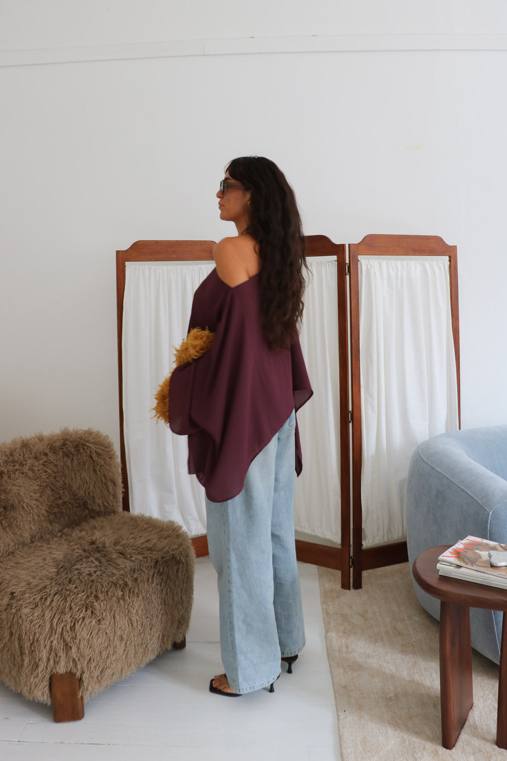 Aria Chiffon Top - Plum