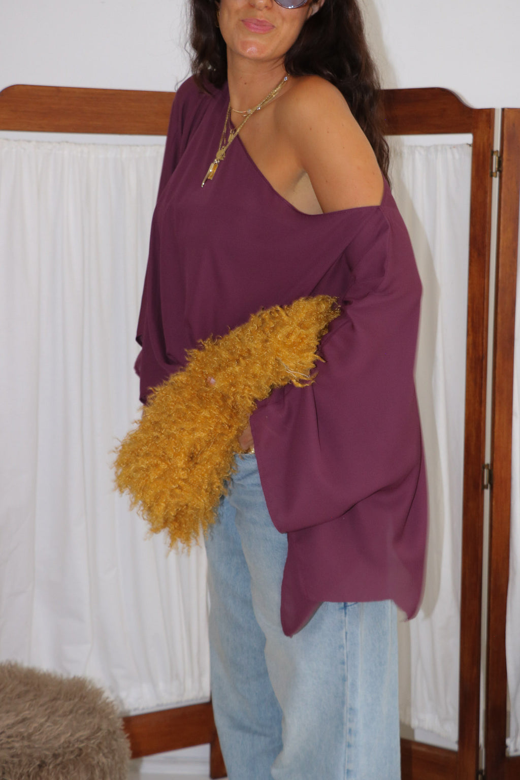 Aria Chiffon Top - Plum