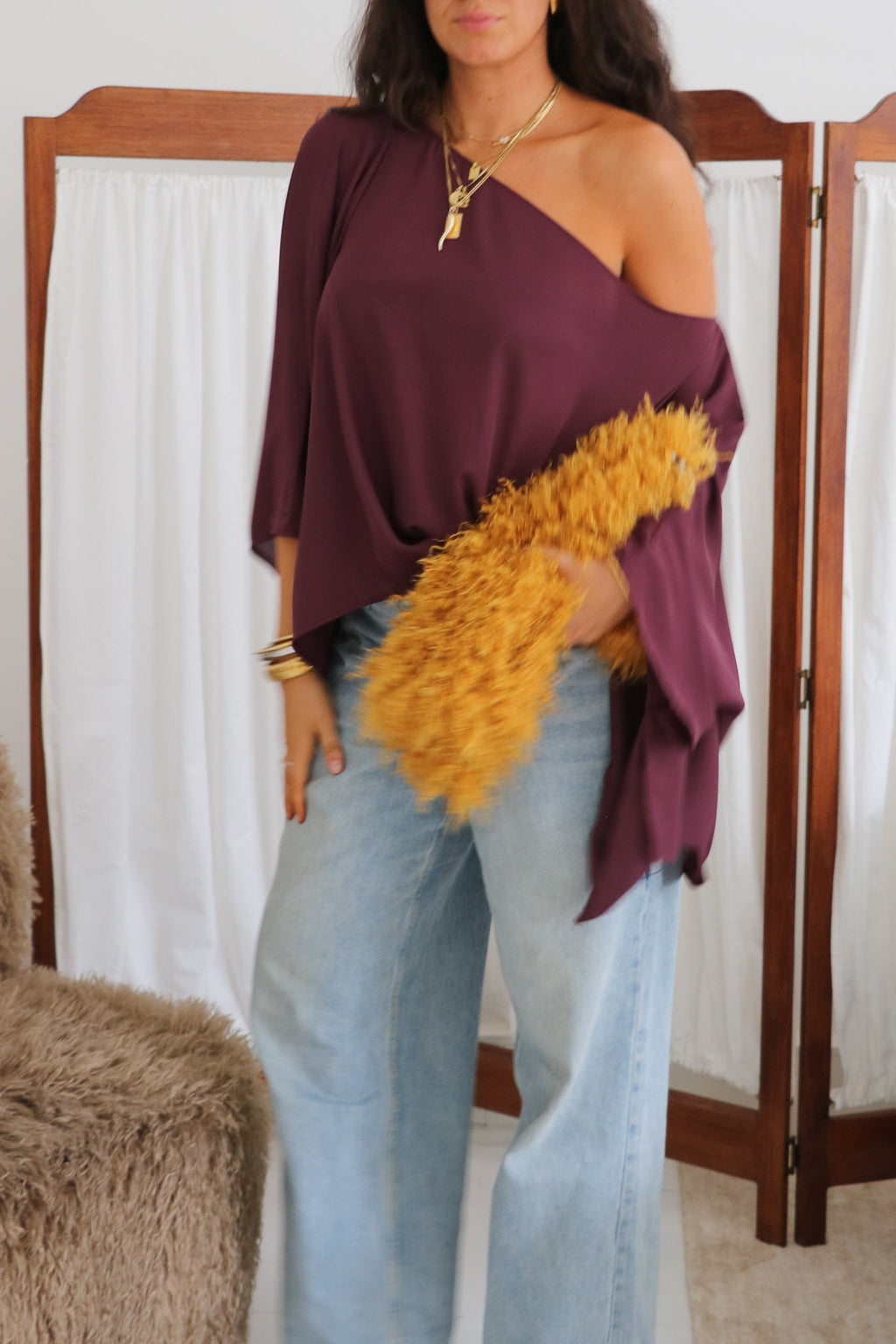 Aria Chiffon Top - Plum