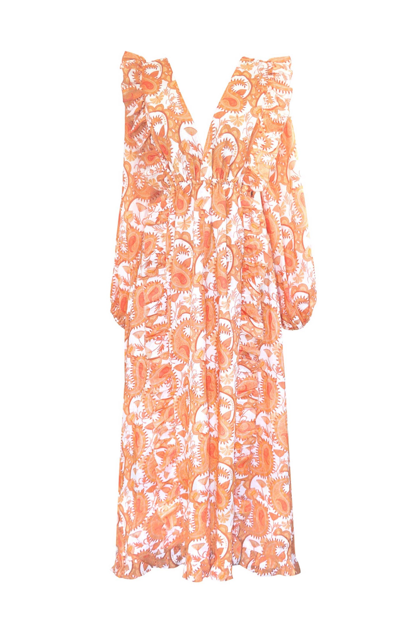 Madeira Paisley Linen Maxi Dress