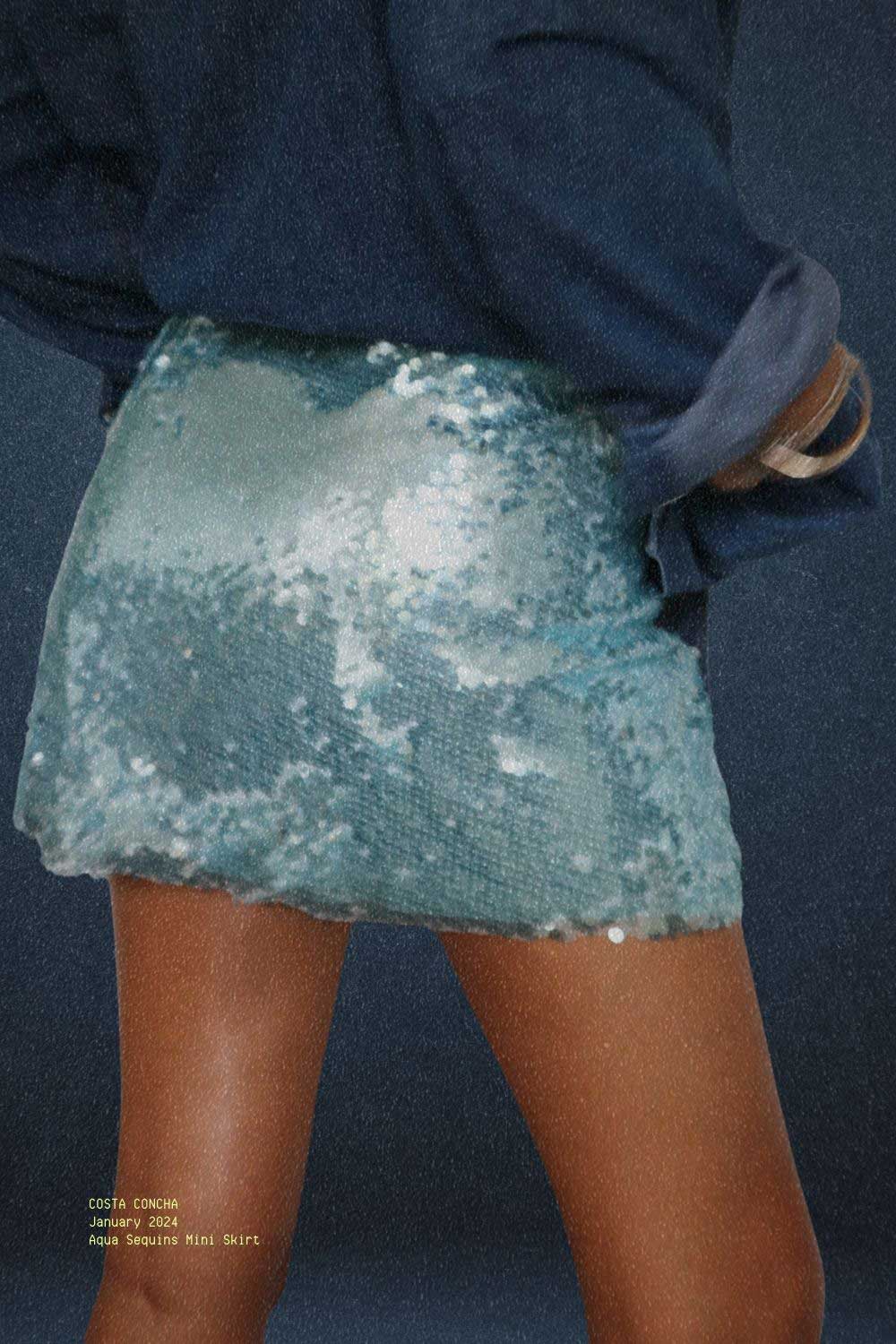 Aqua Sequins Skirt