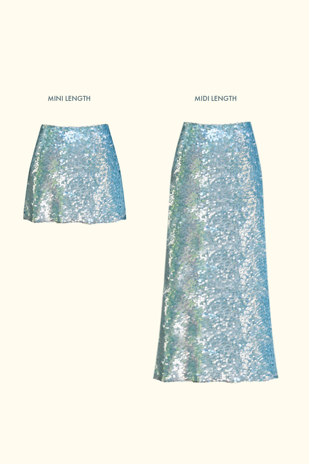 Aqua Sequins Skirt