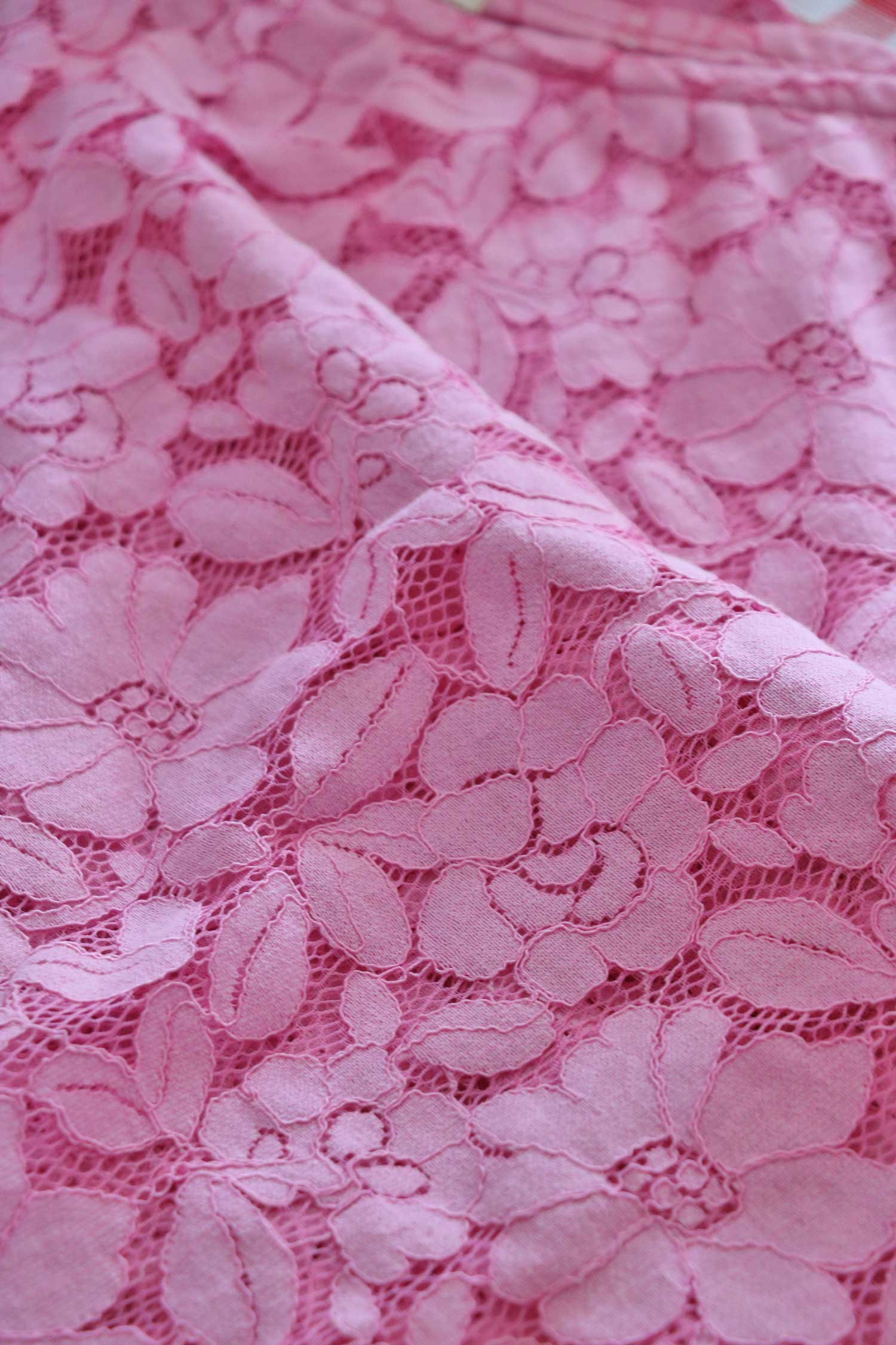 Ibisco Pink Lace Midi Skirt