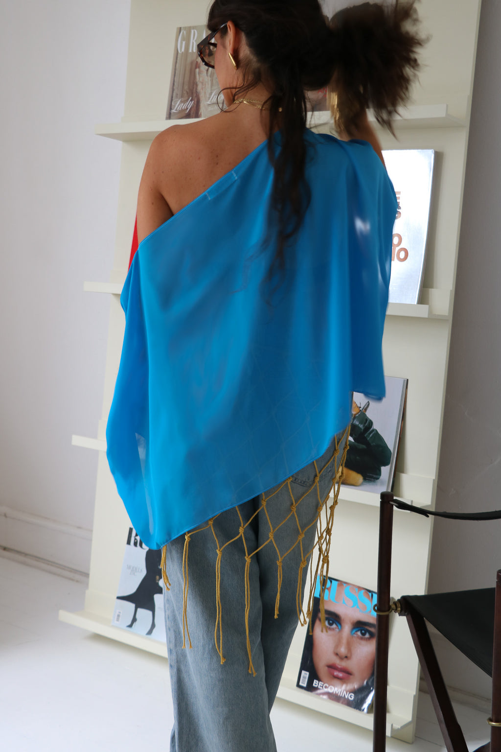 Aria Chiffon Top - Azure