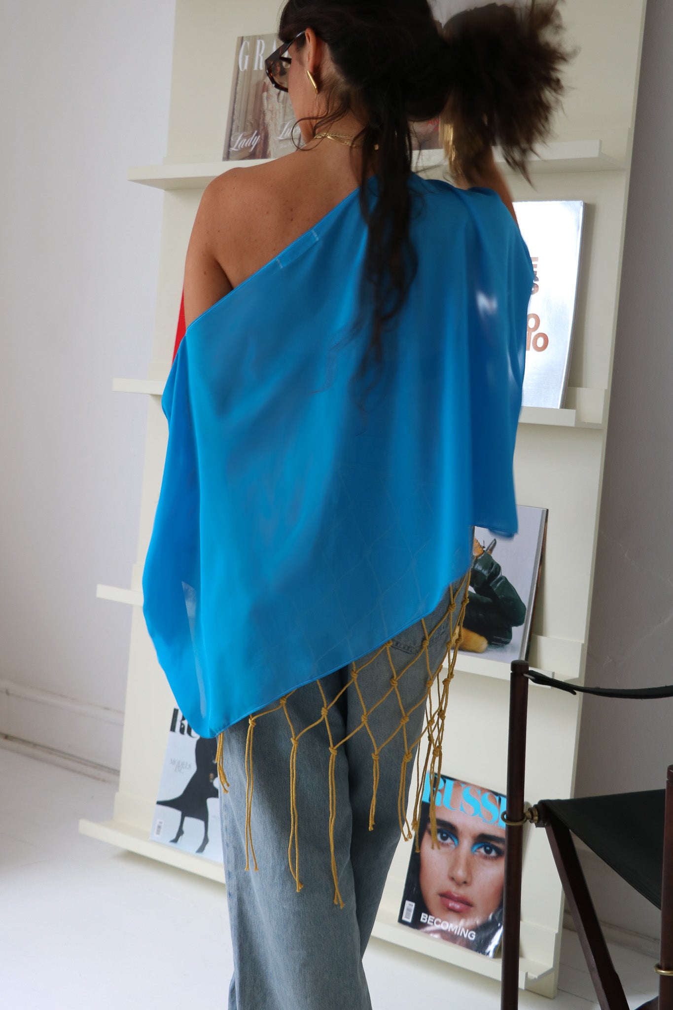 Aria Chiffon Top - Azure
