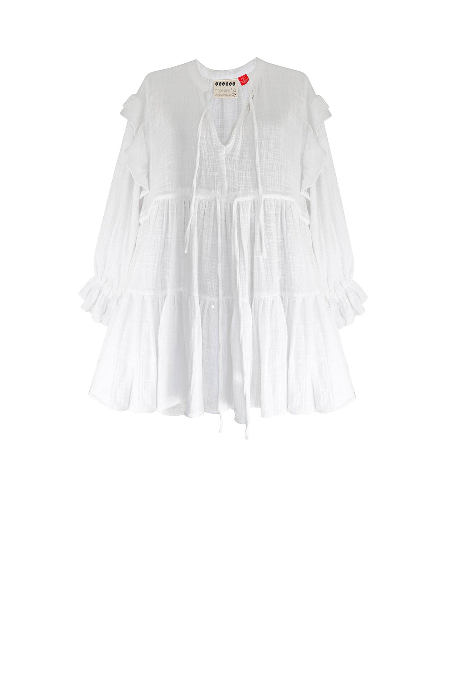 Ebeko White Cotton Mini Dress